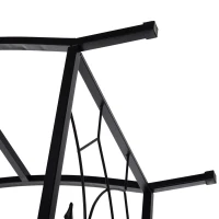 Outsunny Outdoor Metal Trellis Garden Arch Arbor w/ Lucky Leaf Clover Gate for Ceremony Wedding Party Garden Lawn, Black(m-13)