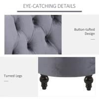 HOMCOM 45" Tufted High Back Velvet Accent Chair Living Room Soft Padded Couch Lounge Ash Grey(m-5)