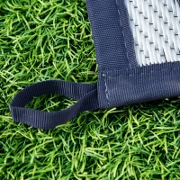 Outsunny 9'x12' Reversible Outdoor RV Rug, Patio Floor Mat, Plastic Straw Rug for Backyard, Deck, Beach, Camping, Dark Blue(m-13)