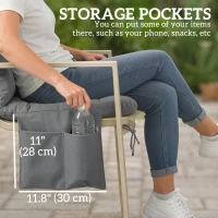 Outsunny Bench Cushion Water-Repellent Outdoor Furniture Pad Seater Swing Chair 59.1" x 39.4" Dark Grey(m-6)