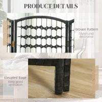 HOMCOM 8 Panel Folding Room Divider Portable Privacy Screen Wave Fiber Room Partition for Home Office Black(m-6)