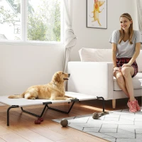 PawHut Elevated Dog Bed for Large Breeds Beige 60"L(m-10)