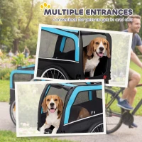 PawHut Dog Bike Trailer, Pet Cart Bicycle Carrier with 20" Air Tires, Quick-Release Wheels, Reflectors, Flag(m-8)