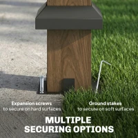 Outsunny 13' x 11' Hardtop Gazebo Canopy with Galvanised Metal Roof, Fir Wood Frame and Central Hook for Patio, Black Grey(m-6)