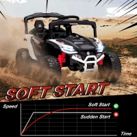 Qaba 12V Kids Ride On Truck with Dual Motors, Rear Suspension, Remote Control for 3-5 Years Boys Girls, White(m-6)