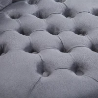 HOMCOM 45" Tufted High Back Velvet Accent Chair Living Room Soft Padded Couch Lounge Ash Grey(m-7)