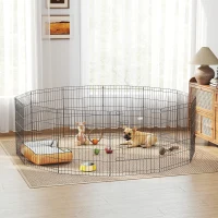 PawHut 30inch Foldable Metal Exercise Pet Playpen Yard Dog Puppy Kennel Cage 12 Panel(m-8)