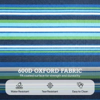 Outsunny Tanning Chair with Face Hole and Side Table, 5-Position Folding Outdoor Chaise Lounge Chair, Blue Stripe(m-8)