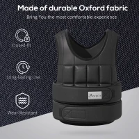Soozier 22lbs Weighted Vest, Adjustable Running Weight Vest with 38 Weight Bags, Black(m-7)