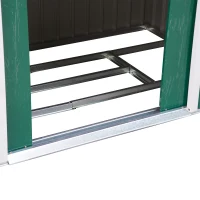 Outsunny 7' x 4' x 6' Garden Storage Shed Outdoor Patio Metal Tool Storage House w/ Foundation Kit and Double Doors Green(m-12)