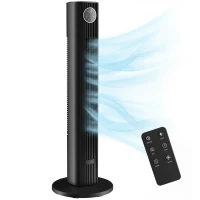 HOMCOM 28dB Tower Fan with 12 Speeds and 4 Modes, Standing Floor Fan with 80° Oscillating, 12H Timer, Black(m-11)