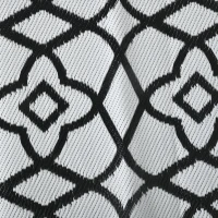 Outsunny Reversible Outdoor Rug, Waterproof Plastic Straw RV Rug with Carry Bag, 9' x 18', Black and White Clover(m-11)