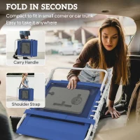 Outsunny Tanning Chair Set of 2 with Face Hole and Side Table, 5-Position Folding Outdoor Chaise Lounge Chair, Navy Blue(m-7)