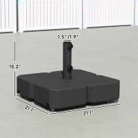 Outsunny Patio Umbrella Base with Wheels Outdoor Umbrella Stand Holder for 1.5"/1.9" Poles Black(m-3)