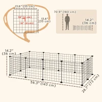 PawHut Pet Playpen, DIY Cage House for Small Animals, Guinea Pigs, Hedgehogs, Black(m-3)