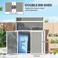 Outsunny 41 Cu. Ft. Outdoor Storage Shed, Outdoor Horizontal Trash Can Storage with Chain Lid, Lockable Storage Box, Grey(m-7)