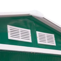 Outsunny 7' x 4' x 6' Garden Storage Shed Outdoor Patio Metal Tool Storage House w/ Foundation Kit and Double Doors Green(m-10)
