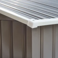 Outsunny 9x6 Galvanized Steel Ventilated Garden Storage Shed with Double Doors, Foundation Kit, Grey(m-14)
