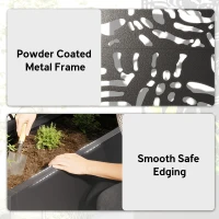 Outsunny Metal Planter Box with Trellis, 71" Tall Raised Garden Bed with Privacy Screen and Drainage Holes, Banana-Leaf Cut-Outs(m-7)