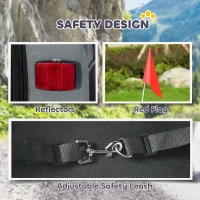 PawHut Dog Bike Trailer, Pet Cart Bicycle Carrier with Support Feet, Large Wheels, 2 Doors(m-7)