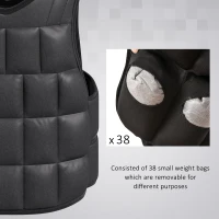 Soozier 22lbs Weighted Vest, Adjustable Running Weight Vest with 38 Weight Bags, Black(m-4)