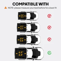 Outsunny 6.5'' Soft Tri-Fold Truck Bed Tonneau Cover for 6.4 ft Bed, Truck Bed Cover with Seal Strip, Black(m-4)