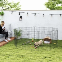 PawHut 36inch Foldable Metal Exercise Pet Playpen Yard Dog Puppy Kennel Cage 12 Panels(m-1)