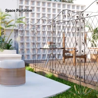 Outsunny Garden Fence, 4 Pack Steel Fence Panels, 11.5' L x 43" H, Rust-Resistant Decorative Border Flower Edging for Yard, Landscape, Patio, Outdoor Decor, Wavey Vines(m-6)