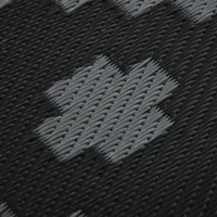 Outsunny Reversible Outdoor Rug Waterproof Plastic Straw RV Rug with Carry Bag, 9' x 18', Black and Grey Geometric(m-12)