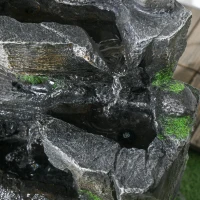 Outsunny Garden Water Feature with LED Lights and Pump, 4 Tier Cascading Water Fountain for Outdoor(m-11)