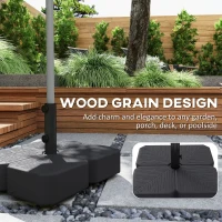 Outsunny Patio Umbrella Base with Wheels Outdoor Umbrella Stand Holder for 1.5"/1.9" Poles Black(m-7)