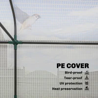 Outsunny 3 Tier Mini Greenhouse, Small Portable Greenhouse with 2 Roll-up Doors, 56.3" x 18.1" x 65", White(m-5)