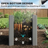 Outsunny Raised Garden Bed Galvanized Planter Box Outdoor with Gloves for Gardening Vegetables, Flower, Herb, 1.4 x 1.4 x 1.5 ft, Gray(m-5)