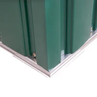 Outsunny 7' x 4' x 6' Garden Storage Shed Outdoor Patio Metal Tool Storage House w/ Foundation Kit and Double Doors Green(m-13)