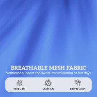 Outsunny Tanning Chair with Face Hole and Side Table, 5-Position Folding Outdoor Chaise Lounge Chair, Navy Blue(m-8)