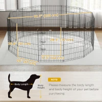 PawHut 36inch Foldable Metal Exercise Pet Playpen Yard Dog Puppy Kennel Cage 12 Panels(m-3)