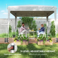 Outsunny 10 x 10 ft Pop Up Canopy Tent with Sidewalls, UPF50+ Outdoor Portable Instant Canopy Shelter with Carry Bag, White(m-8)