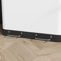 HOMCOM Kitchen Garbage Bin, 2 x 7.9 Gal (2 x 30 L) Trash Can, Soft-Close Garbage Can with Removable Inner Buckets, White(m-10)