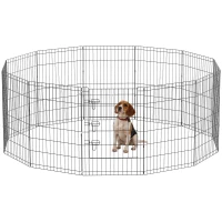 PawHut 36inch Foldable Metal Exercise Pet Playpen Yard Dog Puppy Kennel Cage 12 Panels(m-11)