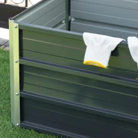 Outsunny 6' x 1.5' x 1.3' Galvanized Raised Garden Bed, Elevated Large Metal Planter Box w/ Install Gloves for Backyard, Patio to Grow Vegetables, Herbs, and Flowers, Dark Grey(m-10)
