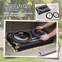 PawHut Dog Bike Trailer for Small & Medium Dogs, Universal Bicycle Coupler, Flip-Down Ramp Tailgate, Gray(m-7)