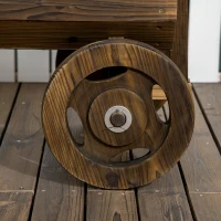 Outsunny Wooden Raised Garden Bed, Flower Cart w/ Wheels, Planters for Outdoor Plants, Backyard, Patio, Deck, Garden Decor(m-11)