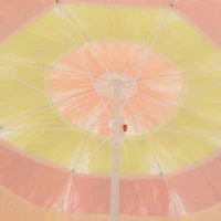 Outsunny 6FT Beach Umbrella Tilt Sunshade Height Adjustable Outdoor Market Patio Yard Crank Deck Sun Shade, Multi-color(m-9)