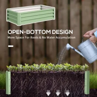 Outsunny Galvanized Raised Garden Bed, Outdoor Planter Box for Vegetables, Flowers, Herbs, 4' x 2' x 1', Light Green(m-5)