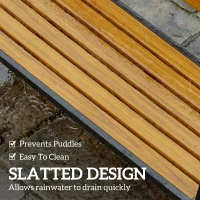 Outsunny Outdoor Garden Bench, Patio Bench with Backrest and Armrests, 2-Person Garden Seating(m-7)