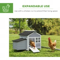 PawHut Wooden Chicken Coop Outdoor with Nesting Box, Pull-Out Metal Tray, for 1-2 Chickens, Rabbits, Ducks, 36" x 25" x 27"(m-6)