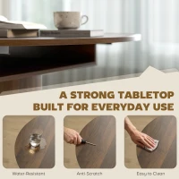 HOMCOM Extendable Dining Table for 6, 60" Farmhouse Kitchen Table with 2-Tier Storage Shelf and Fluted Sliding Doors, Walnut(m-7)