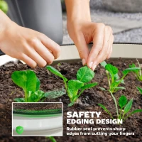 Outsunny Set of 2 Raised Garden Bed, Metal Planter Box with Safety Edging, Easy-to-assemble Stock Tank, Cream(m-6)