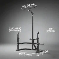 Soozier Multi-Function Home Gym Machine with Bench Press Rack, Squat Rack and Lat Pulldown System, Black(m-3)