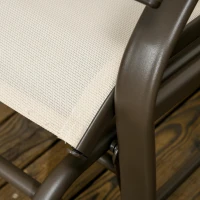 Outsunny Patio Glider Rocking Chair 2 Person Outdoor Loveseat Rocker Garden Furniture Bench, Beige(m-13)